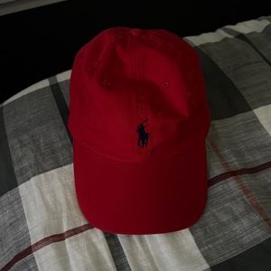 Red polo hat